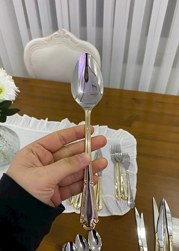 Altın Renk 82 Parça Çatal Bıçak Kaşık Seti - Görsel 2
