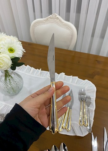 Altın Renk 82 Parça Çatal Bıçak Kaşık Seti - Görsel 5