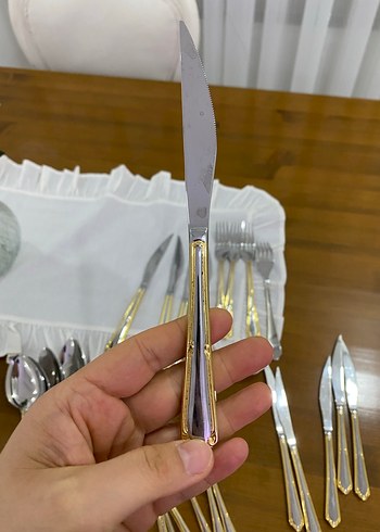 Altın Renk 82 Parça Çatal Bıçak Kaşık Seti - Görsel 3