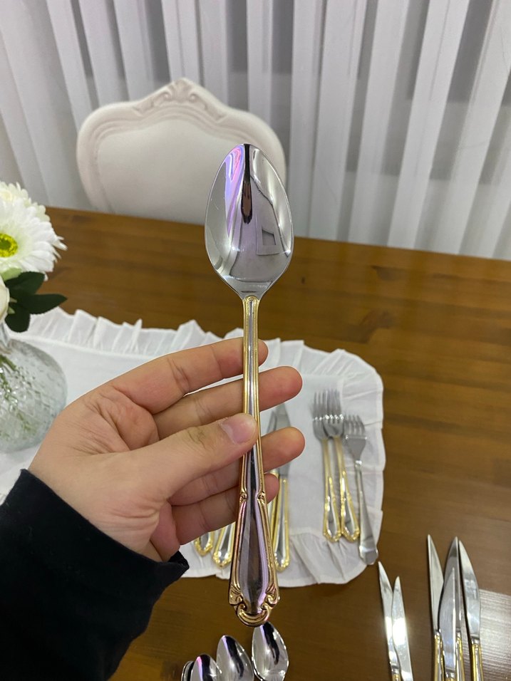 Altın Renk 82 Parça Çatal Bıçak Kaşık Seti - Görsel 2