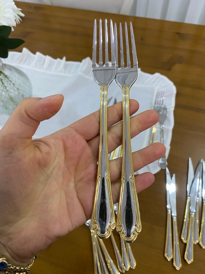 Altın Renk 82 Parça Çatal Bıçak Kaşık Seti - Görsel 4