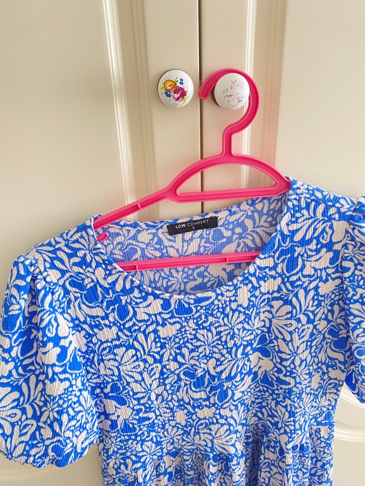 Mavi Dantel Detaylı Bohem Midi Elbise - Görsel 2