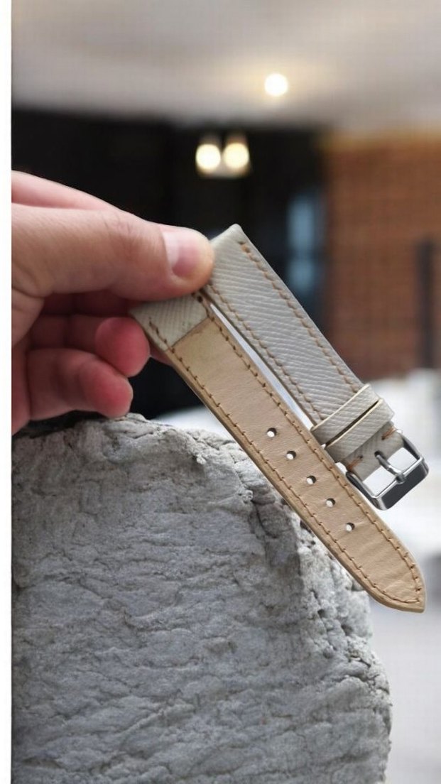 Bej Gri Minimalist Erkek Saat Kayışı - Görsel 2