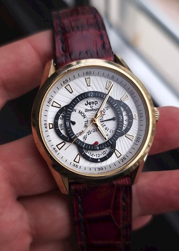 Jeep Erkek Bordo Klasik Saat - Görsel 3