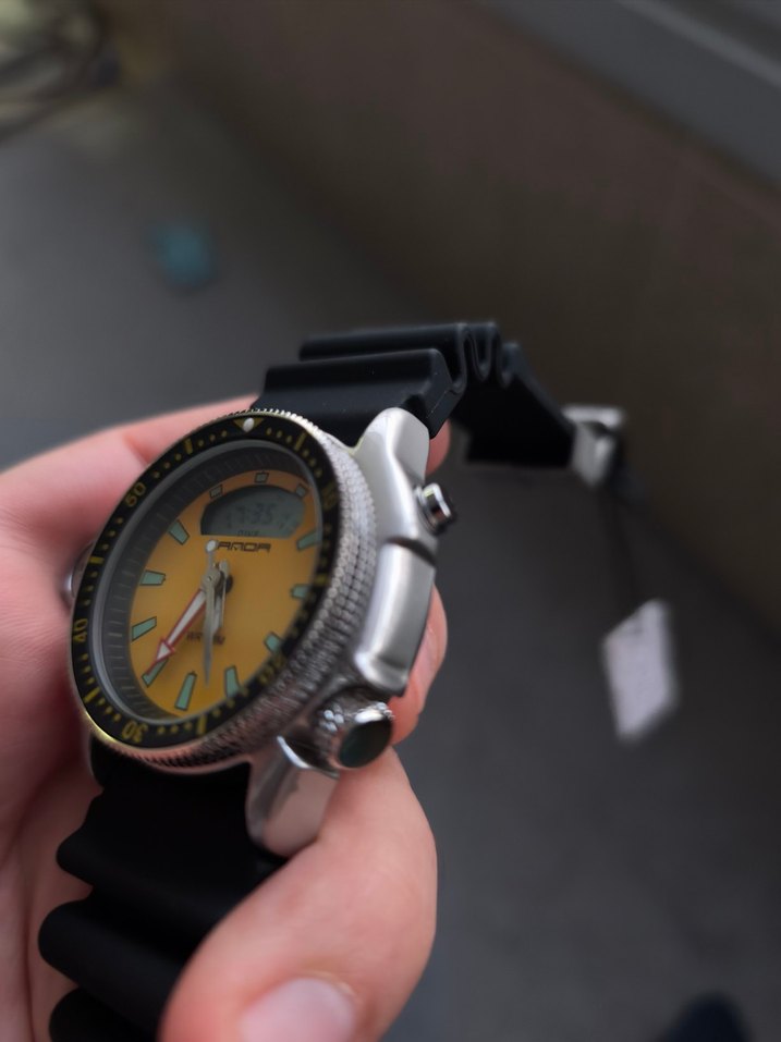 Sarı Renk Dijital Analog Erkek Saat. sifirdir - Görsel 3