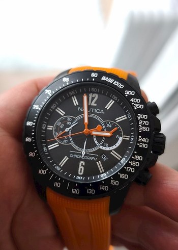 Turuncu Kayışlı orjinal nautica. denizci saati - Görsel 3
