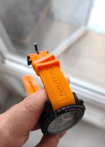 Turuncu Kayışlı orjinal nautica. denizci saati - Görsel 5