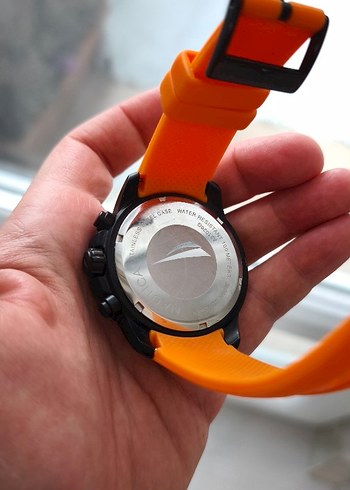 Turuncu Kayışlı orjinal nautica. denizci saati - Görsel 6