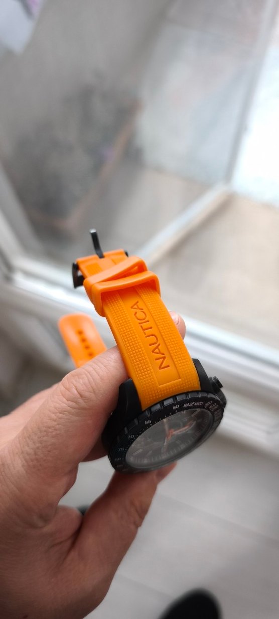 Turuncu Kayışlı orjinal nautica. denizci saati - Görsel 5