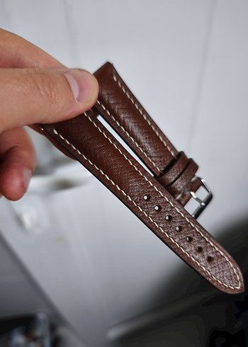 Klasik Erkek Saat Kayışı Kahverengi Deri - Görsel 2