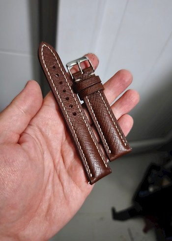 Klasik Erkek Saat Kayışı Kahverengi Deri - Görsel 4