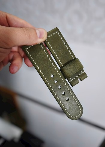 Haki Deri Erkek Saat Kayışı - Görsel 2