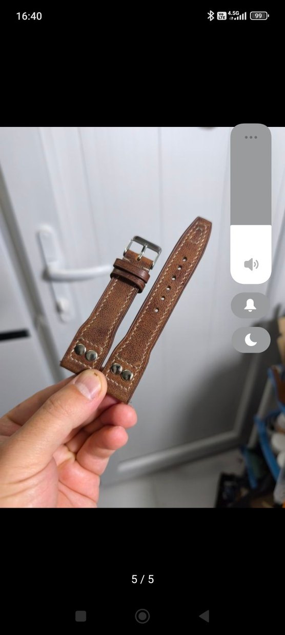 Bej Vintage Biker Erkek Saat Kayışı - Görsel 2