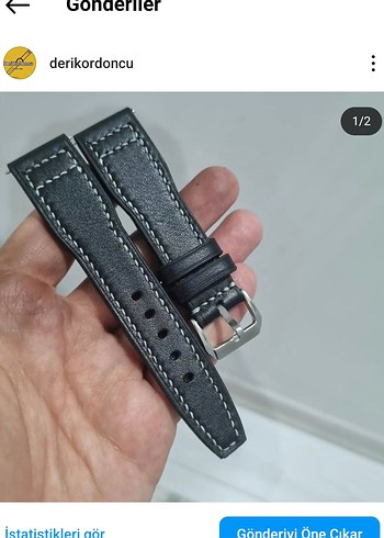 Siyah Deri Erkek Saat Kayışı