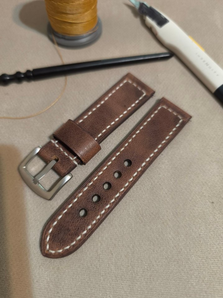 Kahverengi Deri Erkek Saat Kayışı - Görsel 2