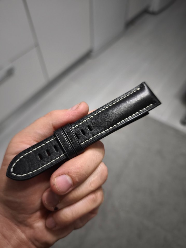 Siyah Minimalist Erkek Saat Kayışı.Panerai - Görsel 2