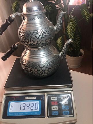 Kalem oyması bakır battal boy 3 lt çaydanlık