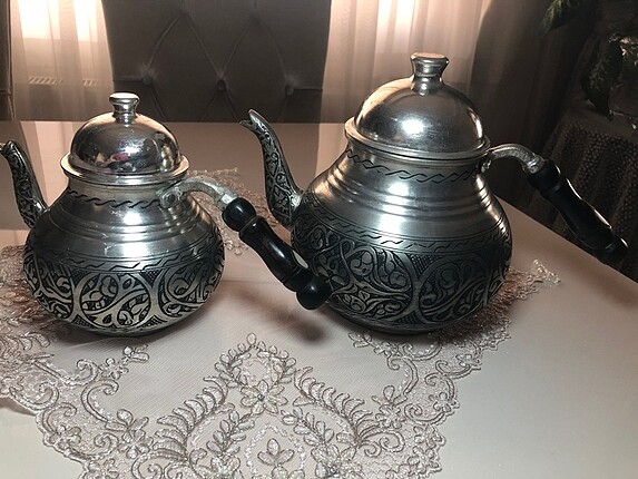 Beden Kalem oyması bakır battal boy 3 lt çaydanlık