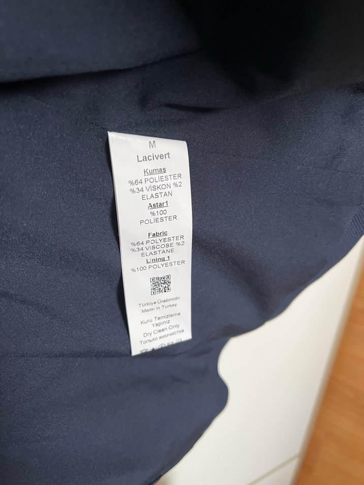 Klasik Kesim Lacivert Midi Blazer - Görsel 2