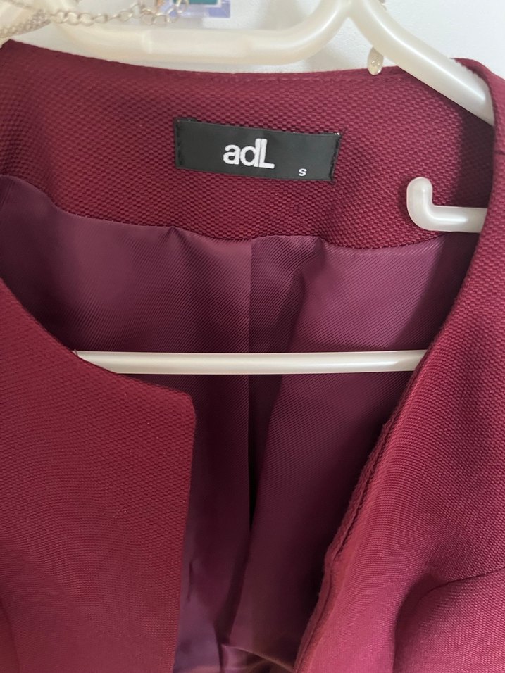 Bordo Mini Kadın Blazer Ceket - Görsel 2