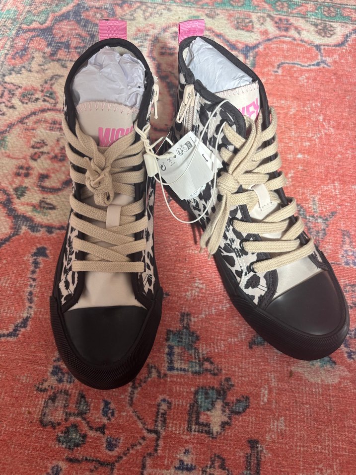 Leopar Desenli Pembe Platform Spor Ayakkabı - Görsel 4