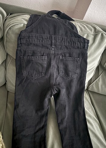 Siyah Kot Çocuk Uzun Askılı Tulum - Görsel 2