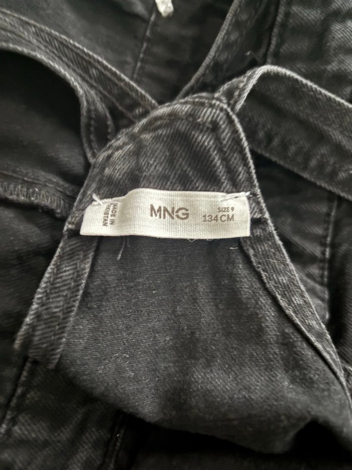 Siyah Kot Çocuk Uzun Askılı Tulum - Görsel 3