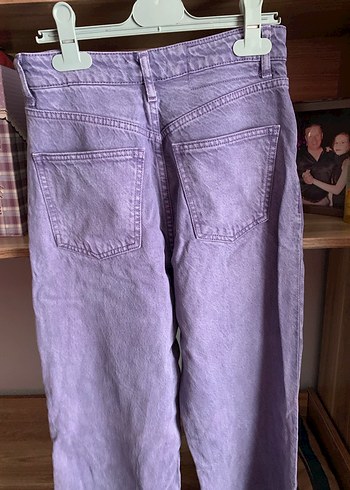 Zara Mor kadın wide leg kot pantolon - Görsel 4