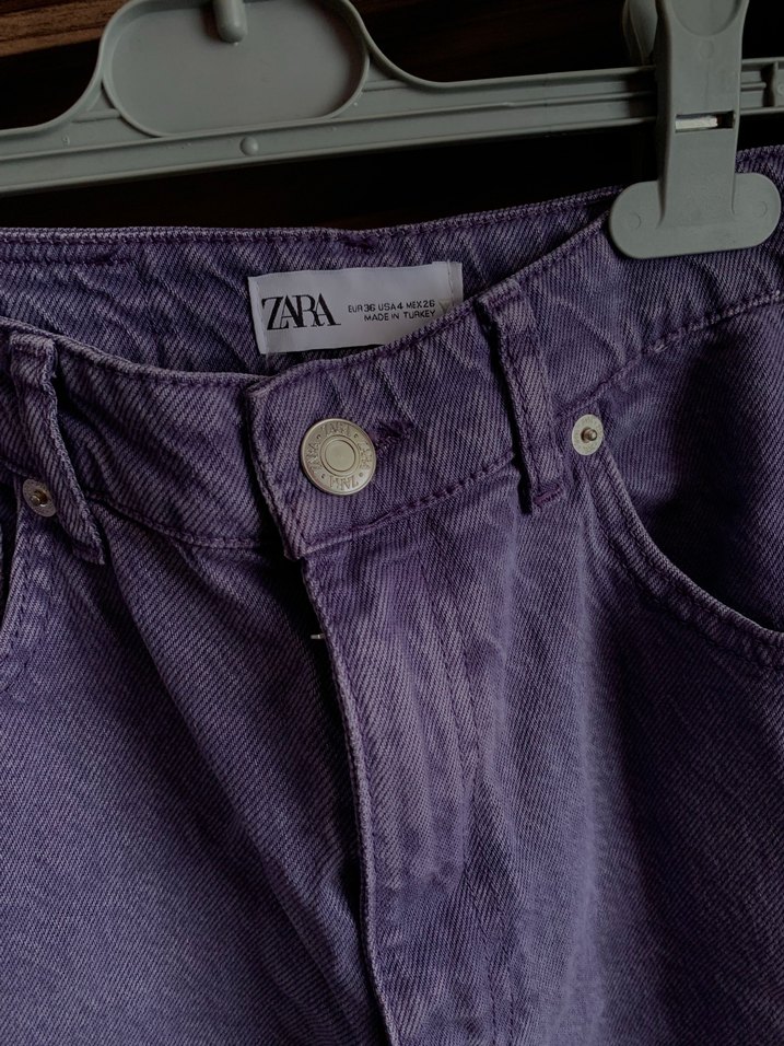 Zara Mor kadın wide leg kot pantolon - Görsel 2