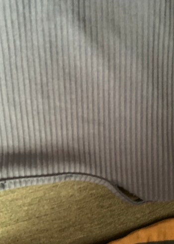 Düğmeli V Yakalı Midi Boy Mavi Kadın Elbise - Görsel 4