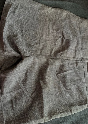 Düğmeli Bej Keten Mini Şort - Görsel 2