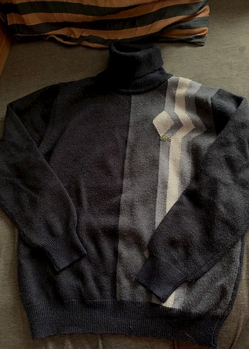 Vintage orjinal lacoste lacivert boğazlı kazak - Görsel 3