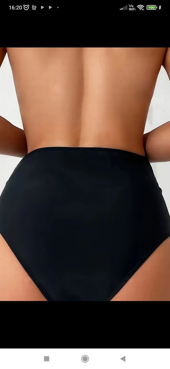 Siyah yüksek bel Mini Bikini Altı - Görsel 3