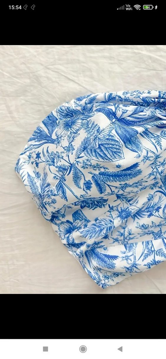 Mavi Fırfırlı Mini Etekli takım, ithal ürün - Görsel 3