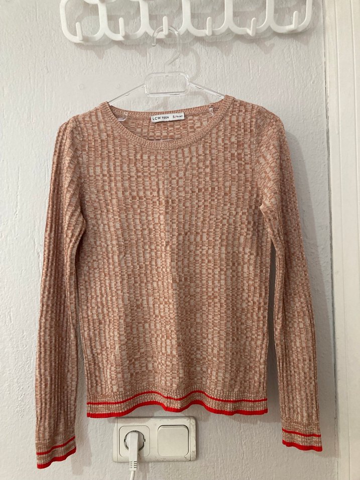 Bej Örgü Kadın Uzun Kollu Kazak - Görsel 2