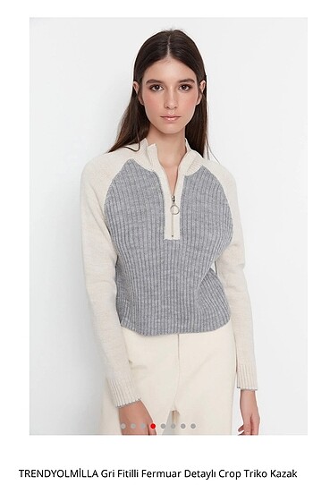 s Beden Trenyolmilla fitilli crop kazak