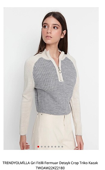 Trenyolmilla fitilli crop kazak