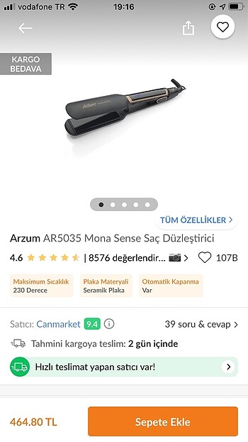 Arzum mona sense saç düzleştirici