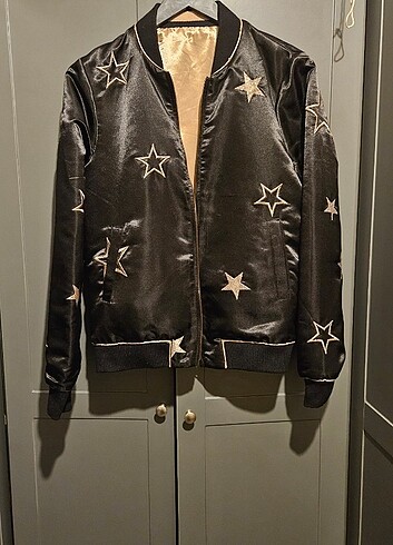 s Beden Stradivarius Saten bomber ceket