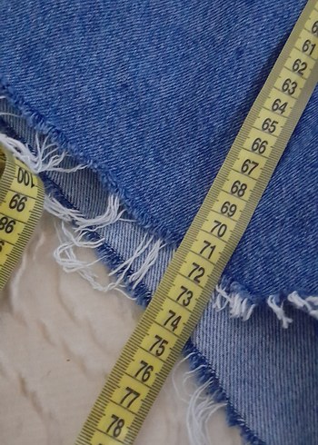 Kadın Mavi Kısa Denim Tulum - Görsel 8