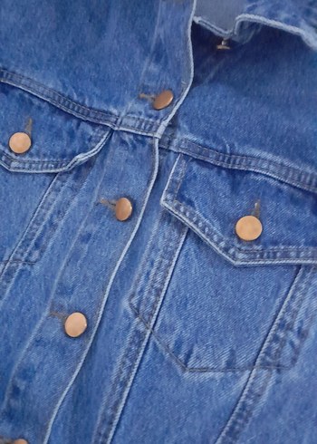 Kadın Mavi Kısa Denim Tulum - Görsel 10