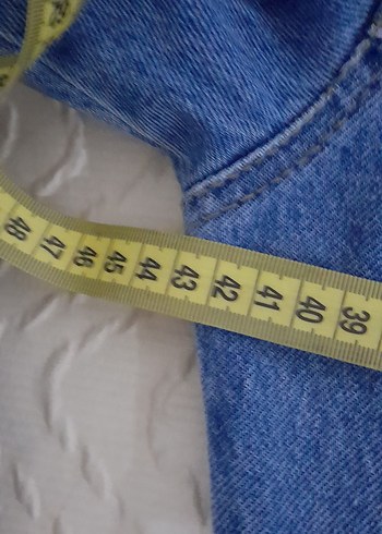 Kadın Mavi Kısa Denim Tulum - Görsel 7