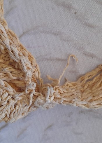 Beden camel Renk kağıt ipten Bej Örgü Kadın Çanta