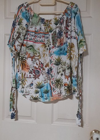 Adl love my body Renkli Bohem Kadın Bluz - Görsel 2