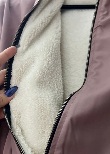 Kadın Pembe Yumuşak Kumaşlı Fermuarlı Ceket - Görsel 3