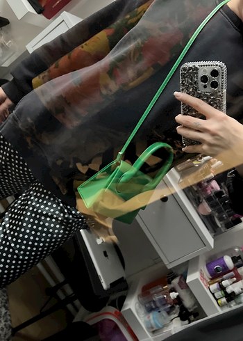 Yeşil Deri Tokalı Kadın Çanta - Görsel 4