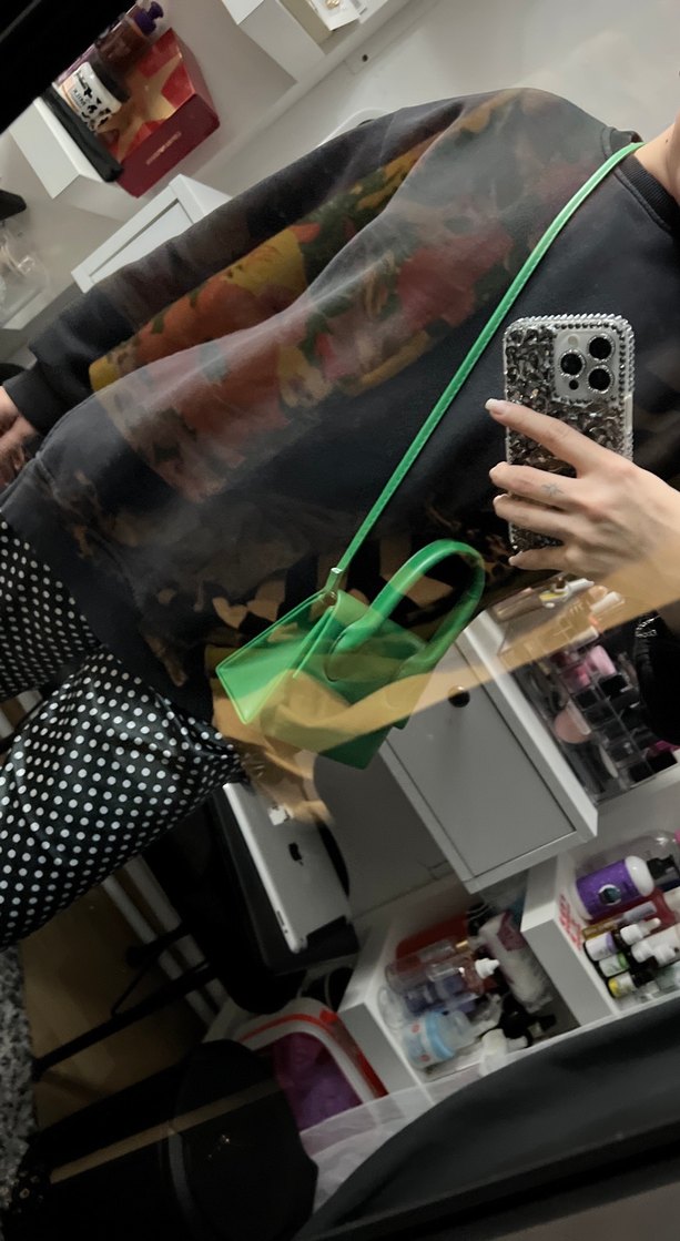 Yeşil Deri Tokalı Kadın Çanta - Görsel 4