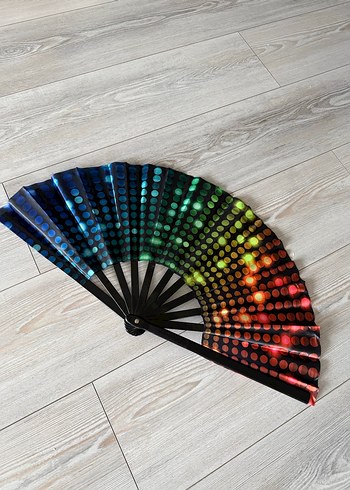 Renkli floresan noktalar party Yelpaze - Görsel 2