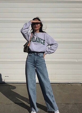 Kadın vintage wide leg jean