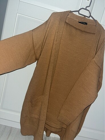 Trendyol & Milla Camel triko hırka pantolon takım